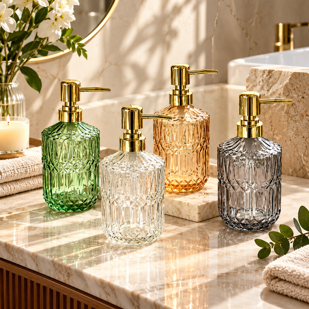 LuxeLather Crystal Glass Soap Dispenser – 450ml